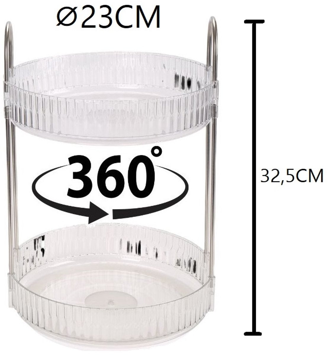 Cheffinger Draaibare Make-Up Organizer - 360° - Beautycase - Opbergdoos voor Cosmetica - Sierraden Opbergbox