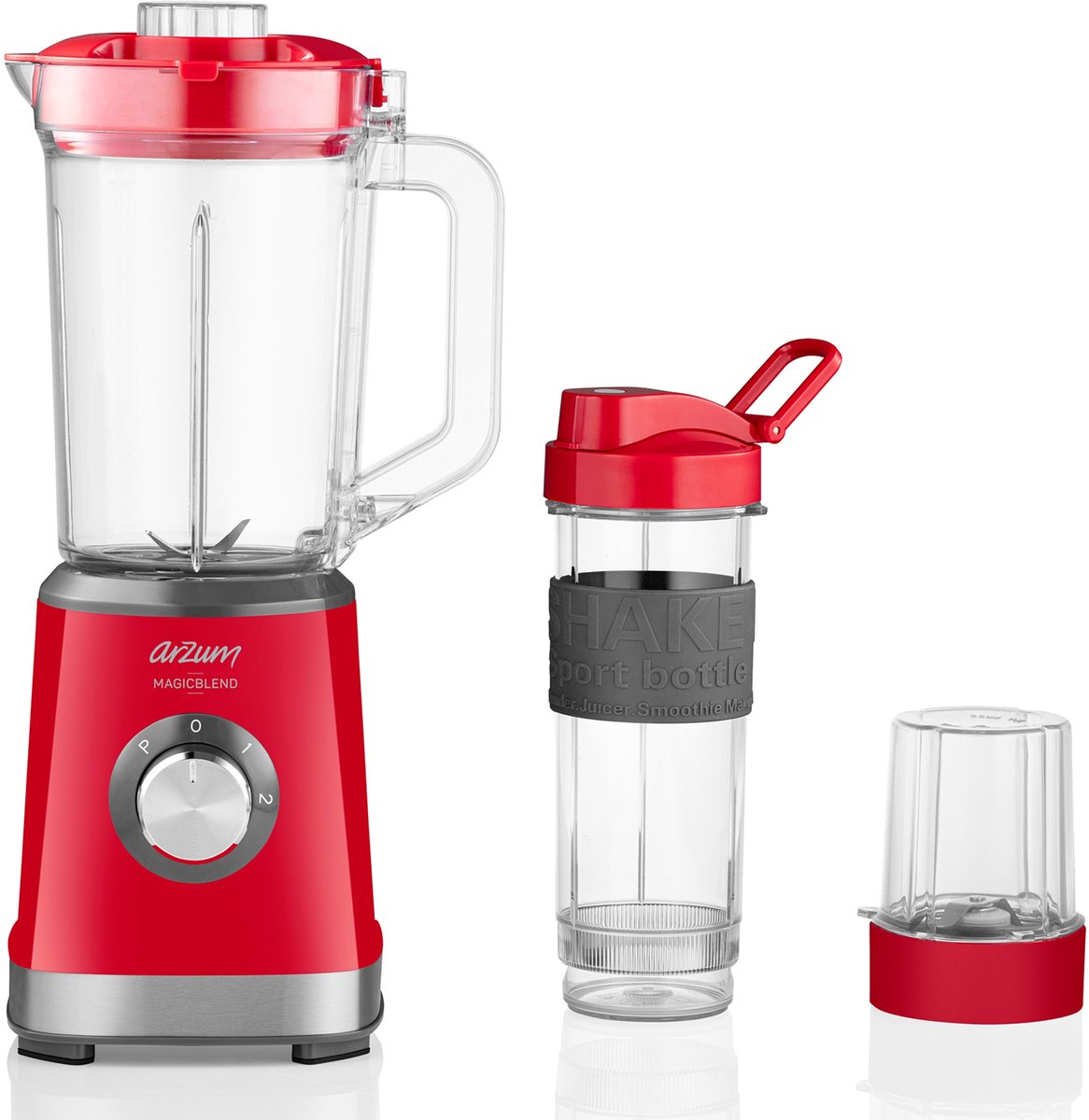 Arzum Magicblend Blender AR1159-0300 | Rood - 1000W - Glazen kan - 1,5L