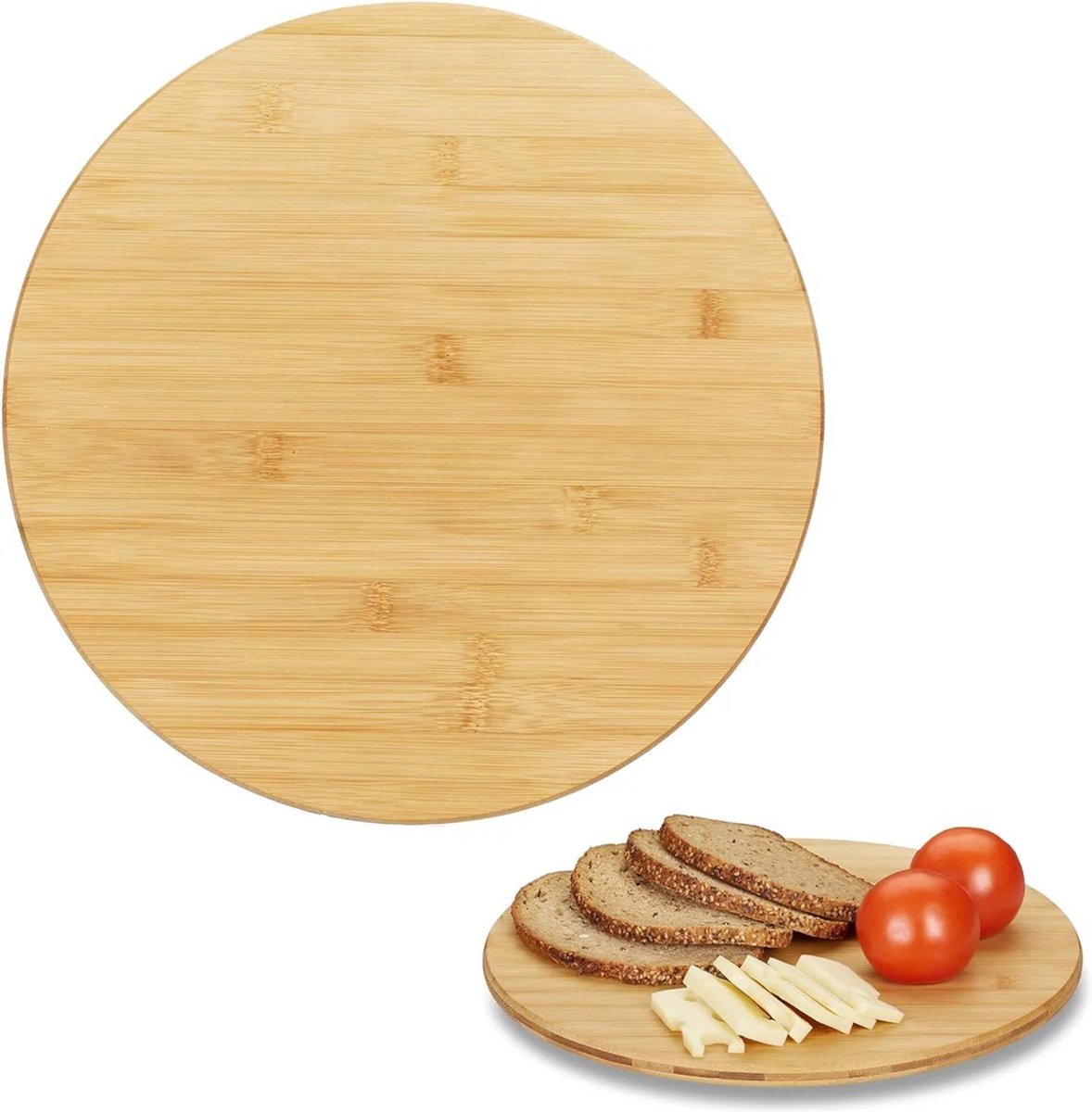 MONOO Draaitafel – 50 cm – Bamboe - Luxe Draaiplateau voor Kaas, Worst, Hapjes, Yufka, Katmer ve Gözleme