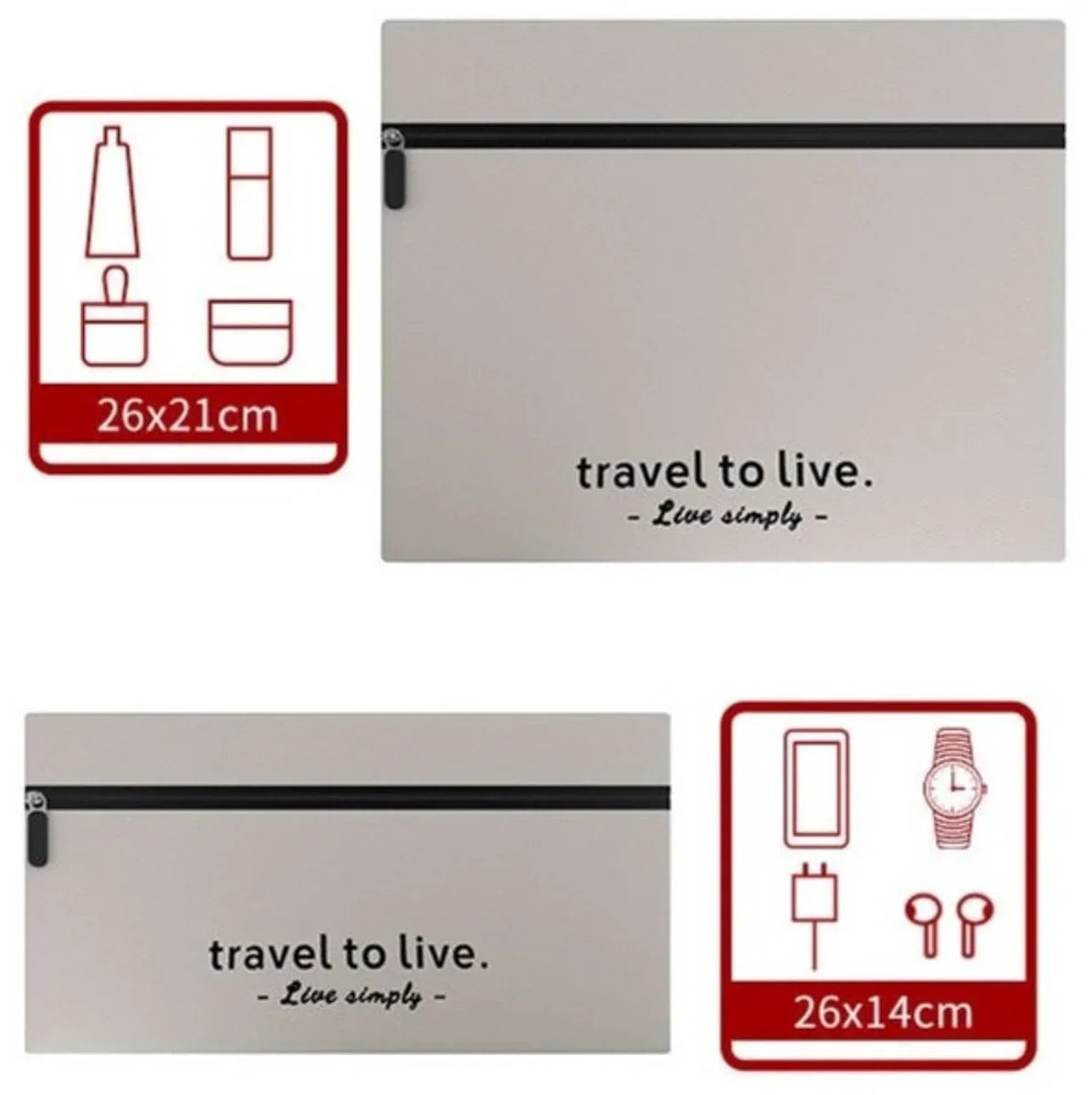 Hauskraft - Cubes de rangement - 7 pièces - Beige - Ensemble d'organisation pour valise, sac à dos et valise - Cubes de voyage
