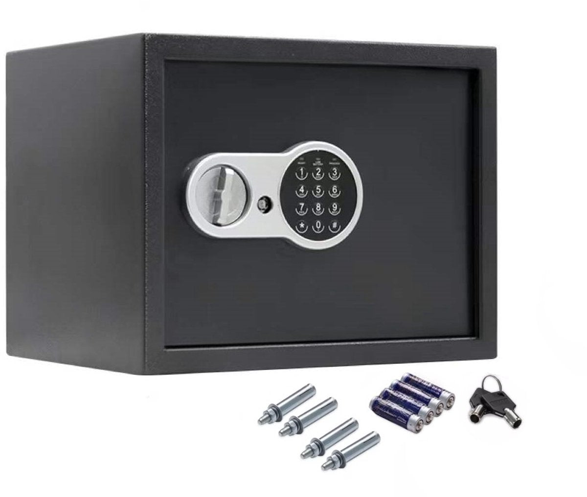 Stark's Kluis - Elektronisch Cijferslot en Noodsleutel - Geldkluis - Sieradenkluis - 25x35x25cm - Zwart