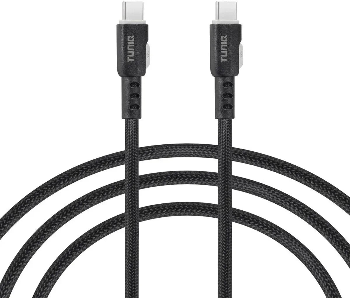 TUNIQ USB-C naar USB-C Kabel - 100cm - Snelle Oplaadkabel - Zwart