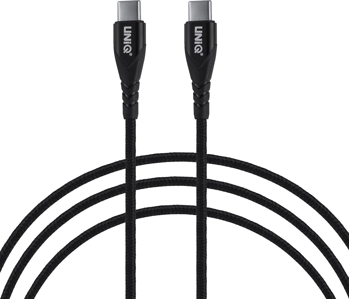 UNIQ USB-C naar USB-C Kabel - 100cm - Snelle Oplaadkabel - Zwart - TEKZEN