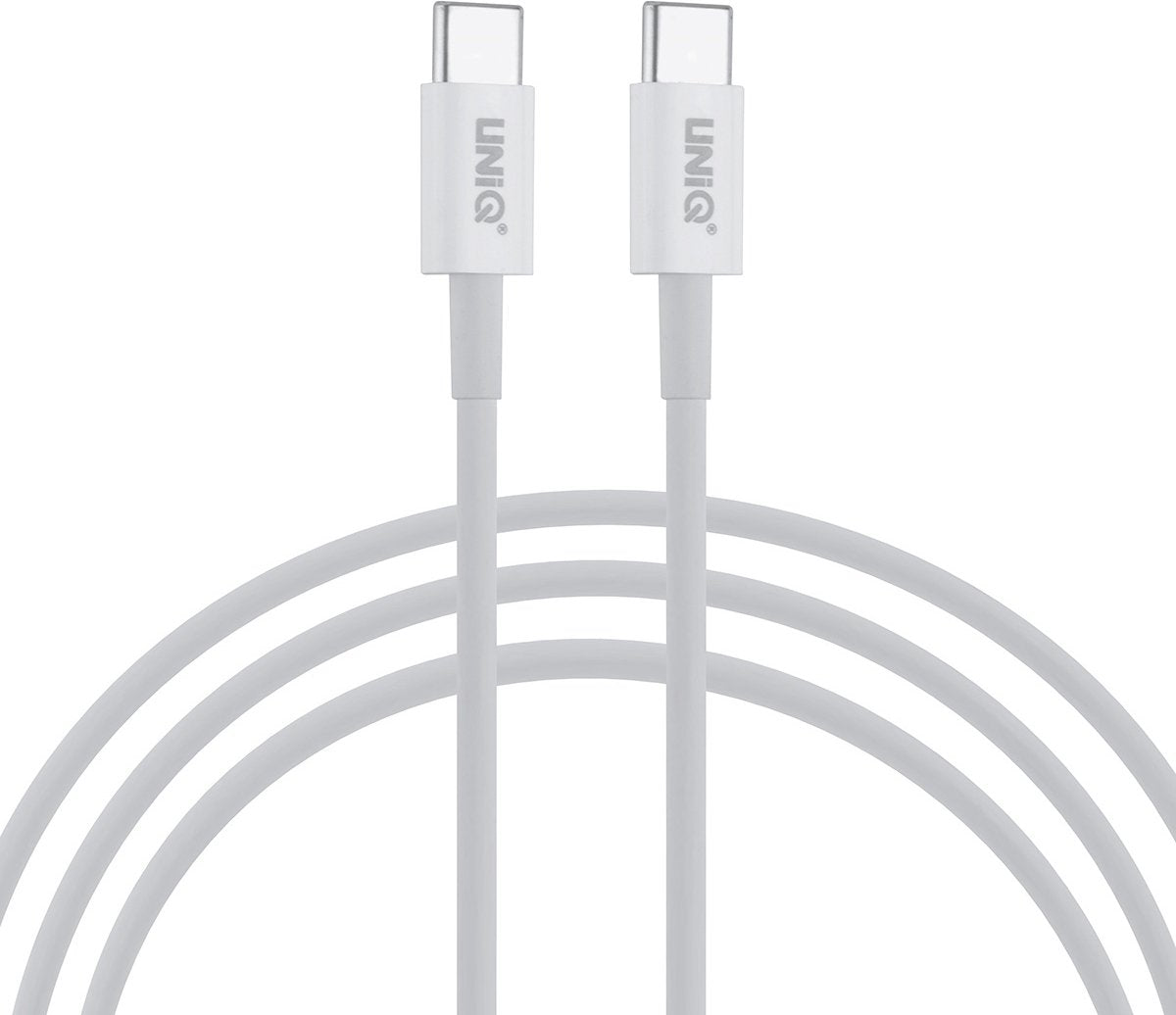 UNIQ USB-C naar USB-C Kabel - 100cm - Snelle Oplaadkabel - Wit