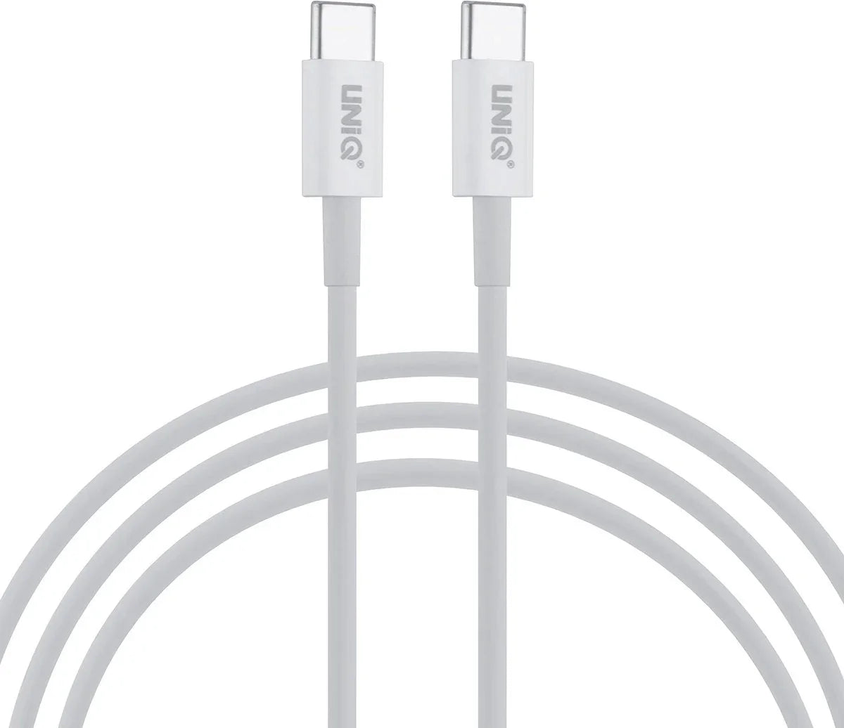 UNIQ USB-C naar USB-C Kabel - 100cm - Snelle Oplaadkabel - Wit