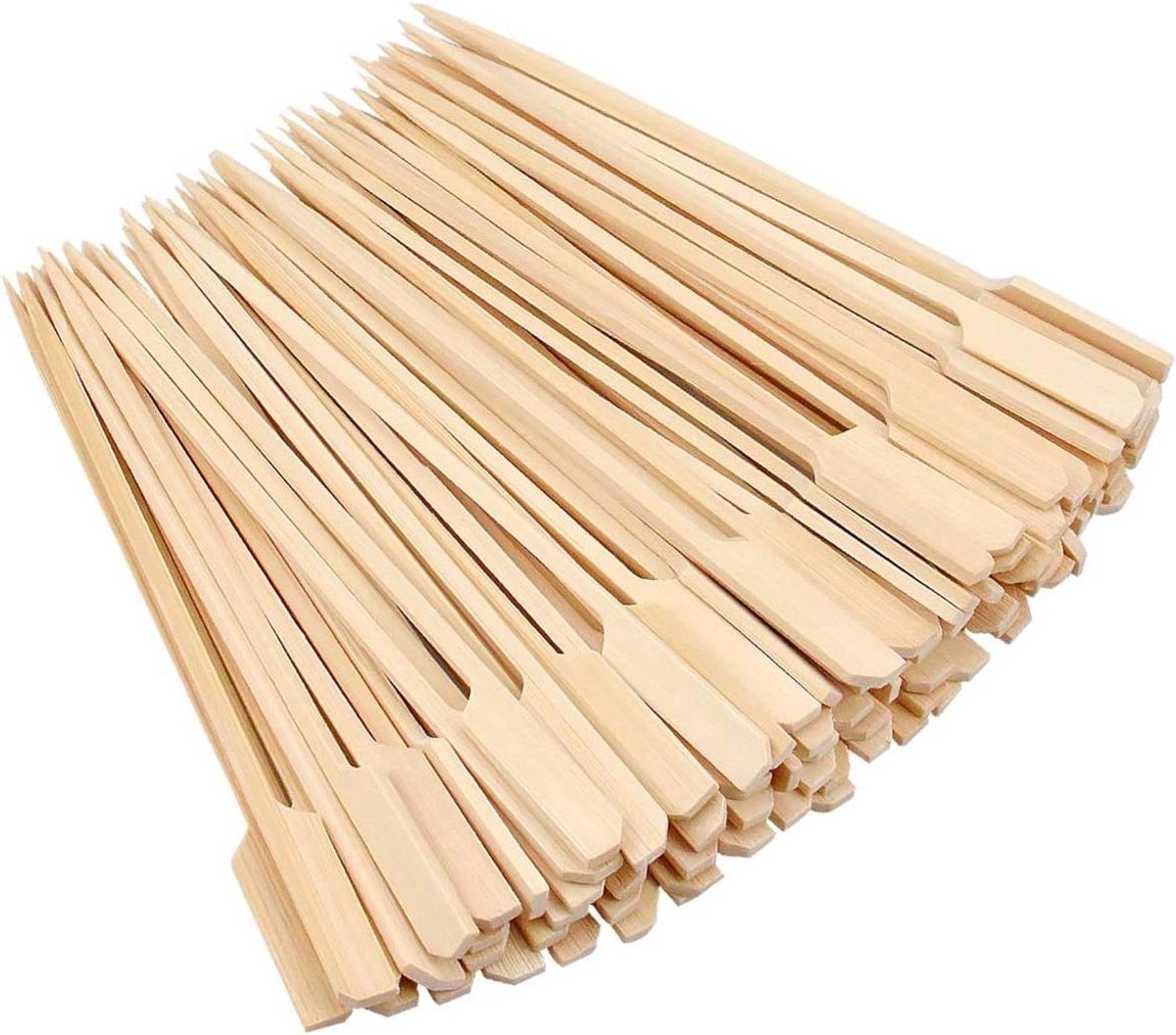 Kadirelli Bamboe Barbecue Skewers 12cm - Set van 50 Stuks - Houten Kebab Stokjes - Voor Grillen van Cocktails, Fruit, Burgers en Marshmallows