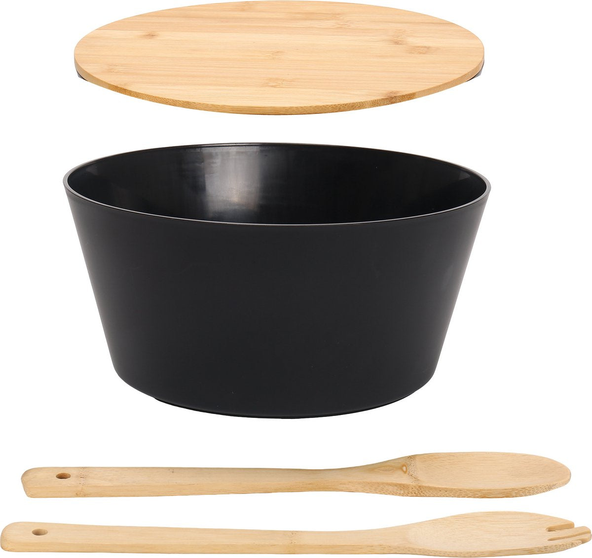 Cheffinger Salade Set - 4-delig - Bamboe - Slabak - Incl. Serveerlepel & Vork