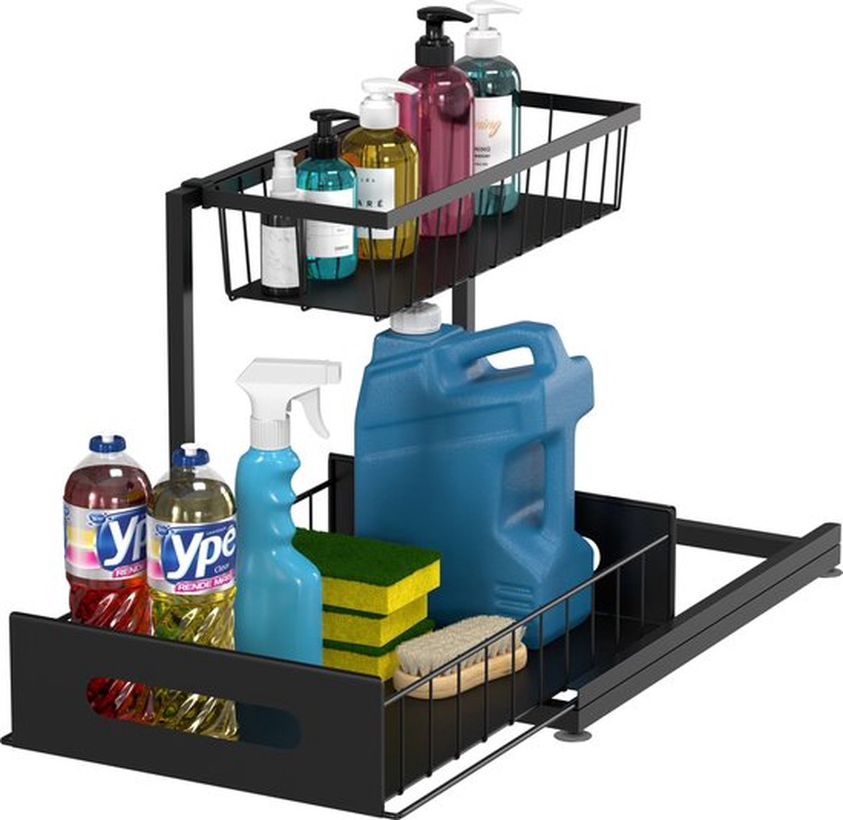 Cheffinger Gootsteenkast Organizer - Uitschuifbaar - Afdruiprek - Keukenkast Organizer - Keuken Organizers - Organizer - Gootsteenrek - Keukenlade