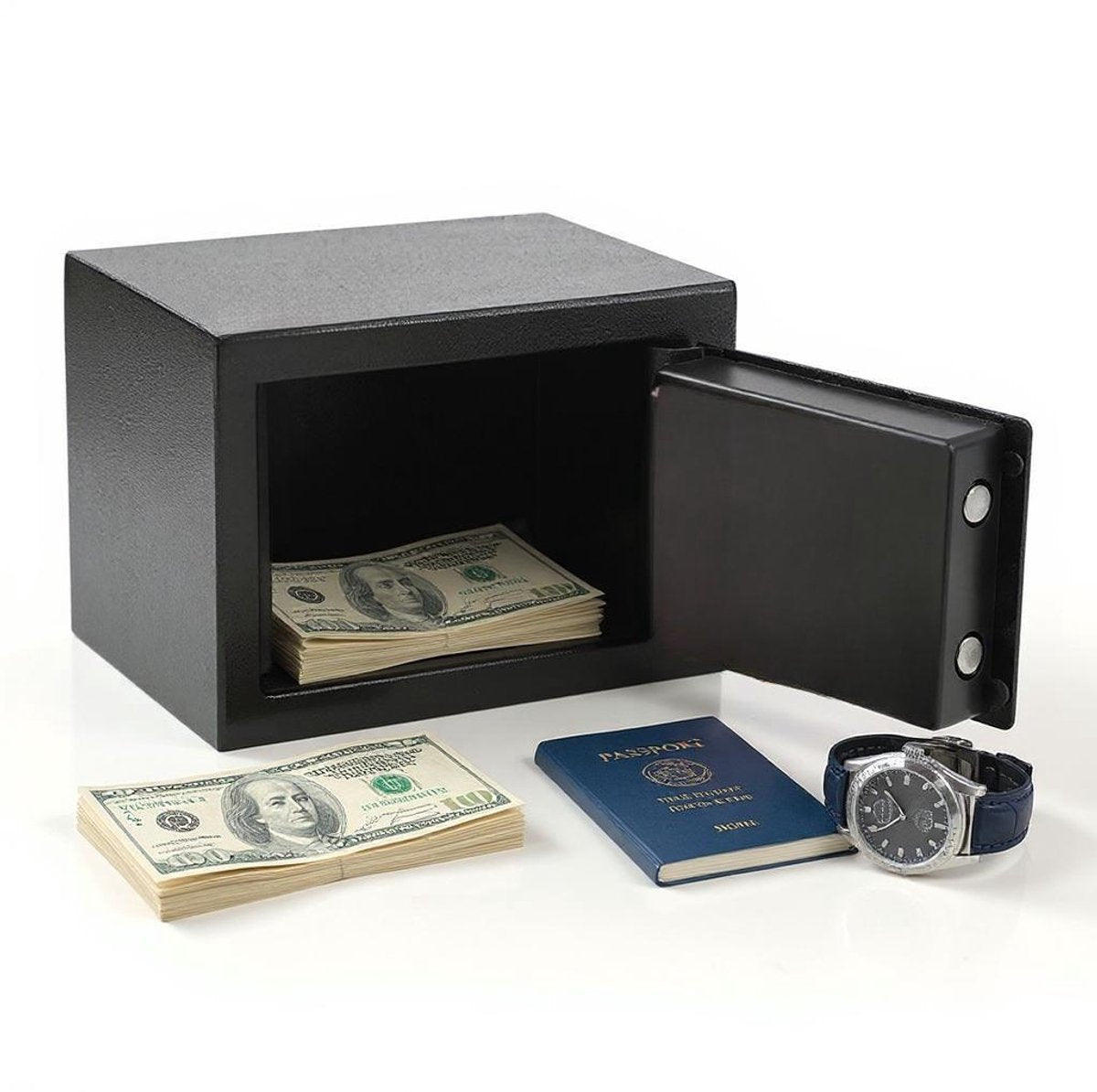 Stark's Kluis - Elektronisch Cijferslot en Noodsleutel - Geldkluis - Sieradenkluis - 17x30x17cm - Zwart