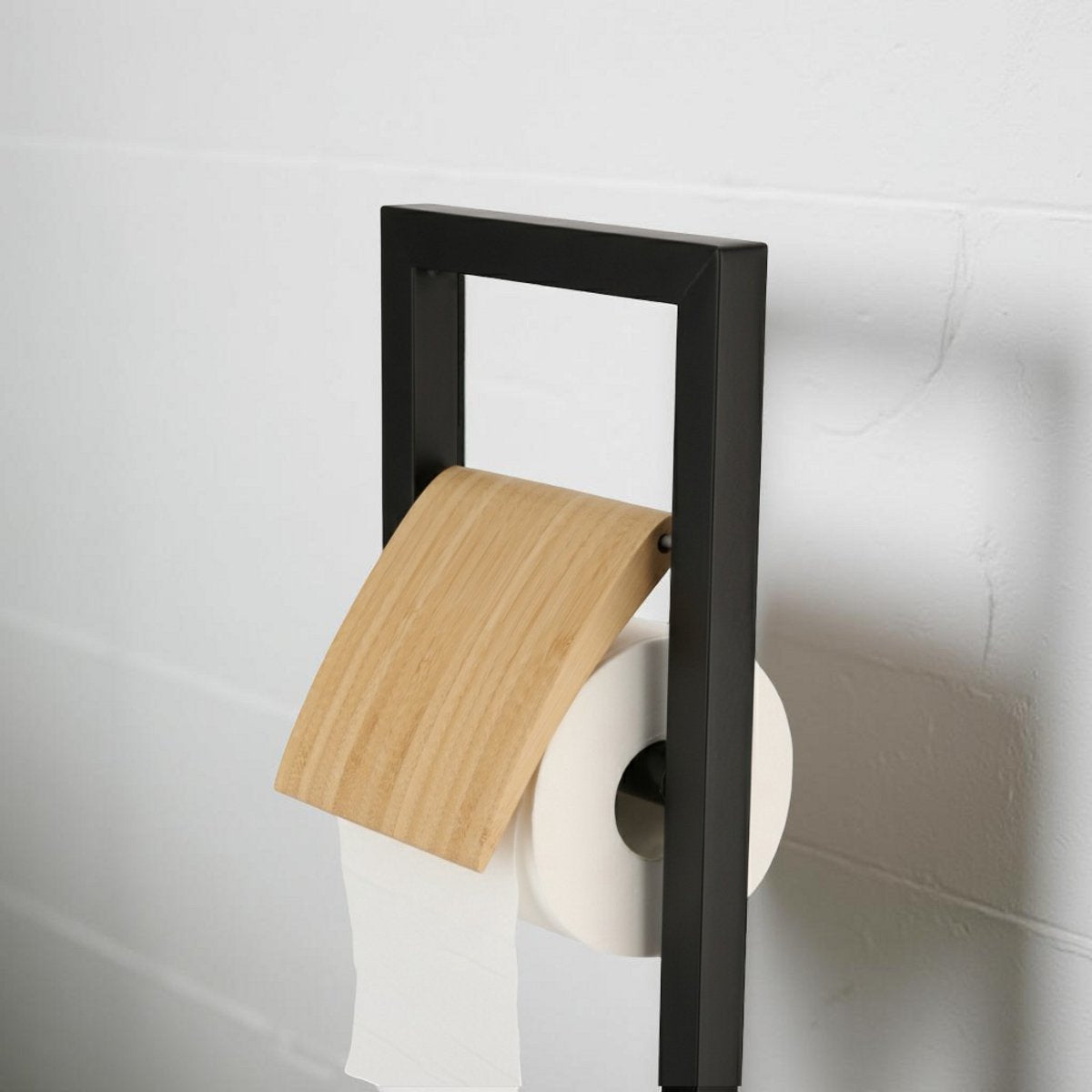 Cheffinger Badkamerset - 2-in-1 - WC-Borstel en Toiletrolhouder - Zwart