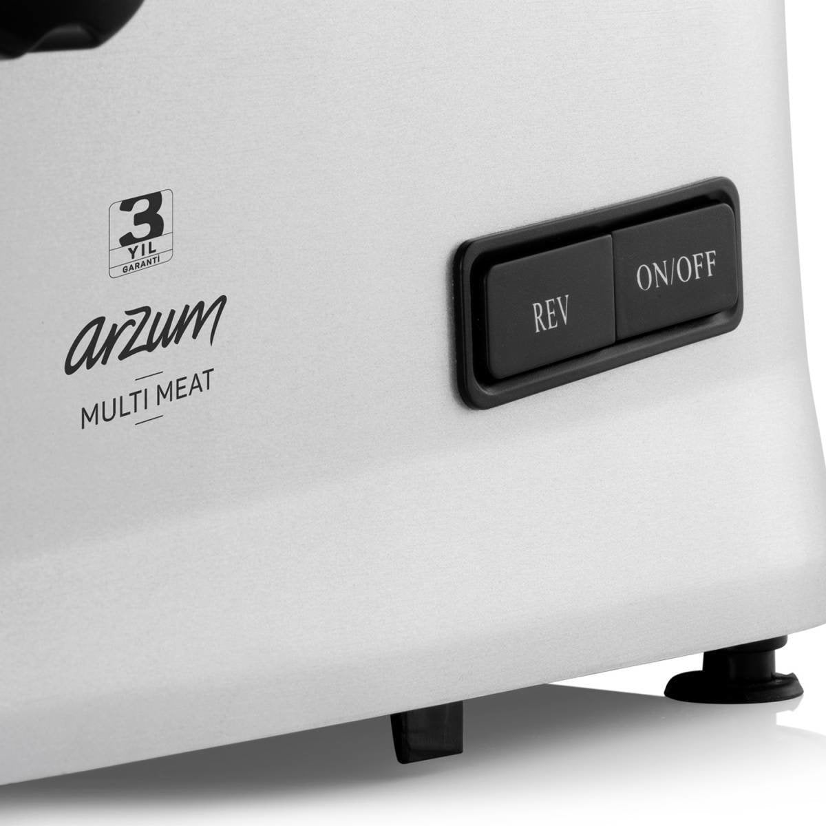 Arzum Multimeat Vleesmolen | RVS - 4 Snijplaten - 2000 W