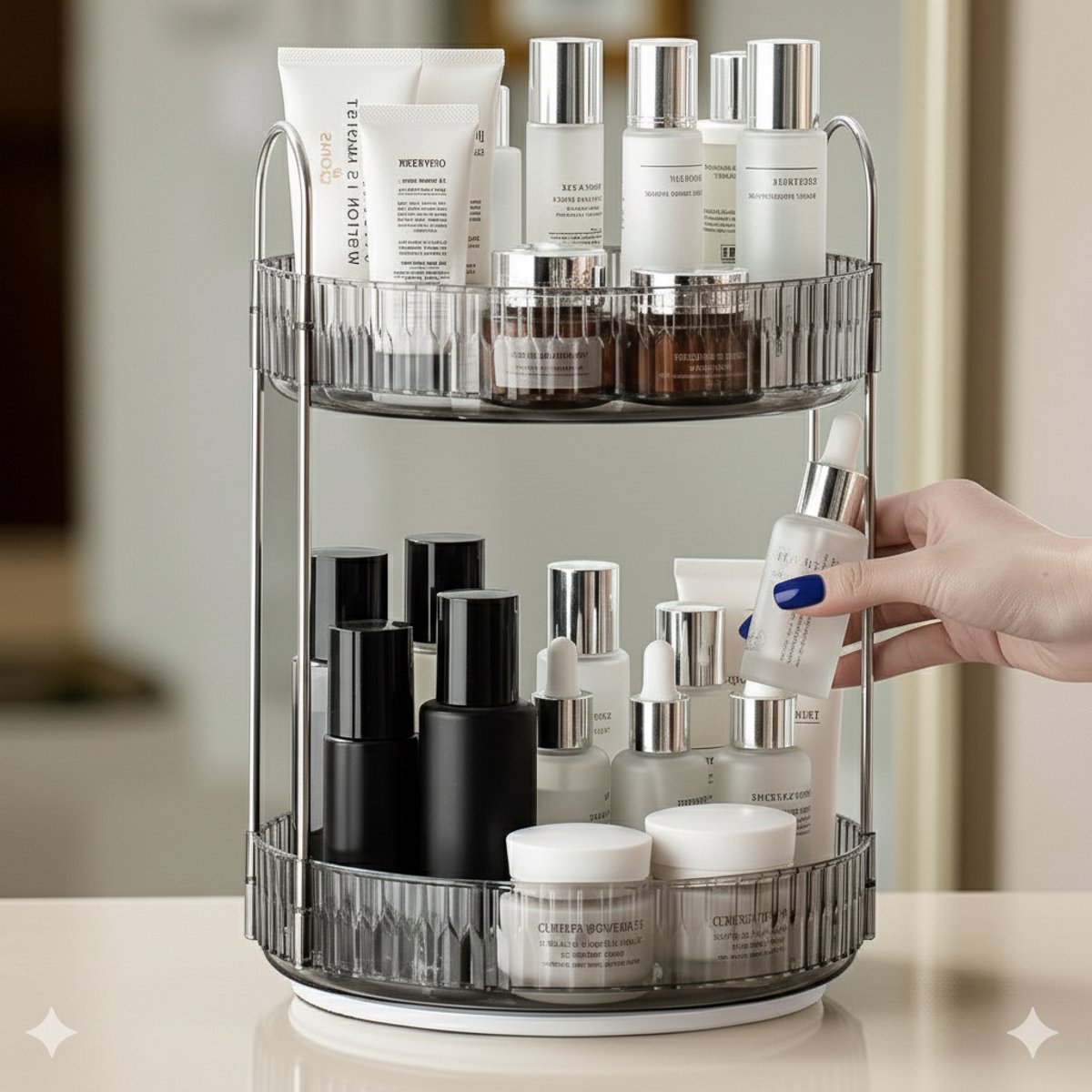 Cheffinger Draaibare Make-Up Organizer - 360° - Beautycase - Opbergdoos voor Cosmetica - Sierraden Opbergbox