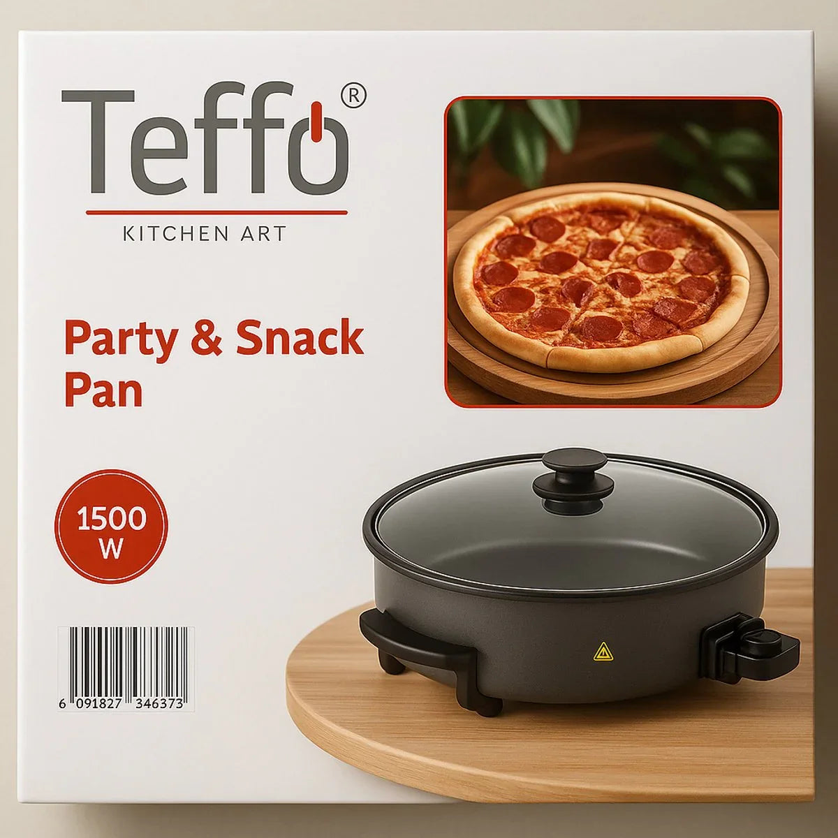Teffo Elektrische Pizza Pan - 40cm/4cm - 1500W