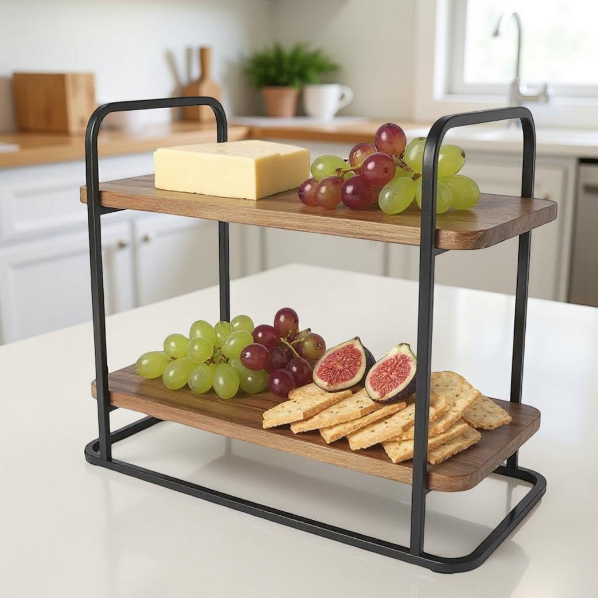 Cheffinger Etagère - 2-laags - Bamboe - Fruitschaal - Fruitmand