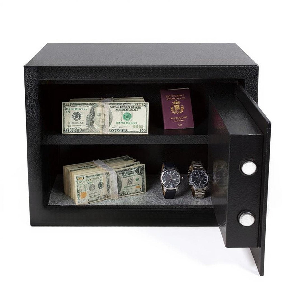 Stark's Kluis - Elektronisch Cijferslot en Noodsleutel - Geldkluis - Sieradenkluis - 25x35x25cm - Zwart