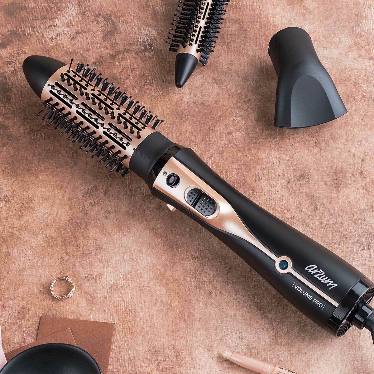 Arzum Volume Pro AR5063 - Hot Air Brush - Black/Copper - 1200W - Ceramic Brushes - Ion Technology - Cool Shot Function
