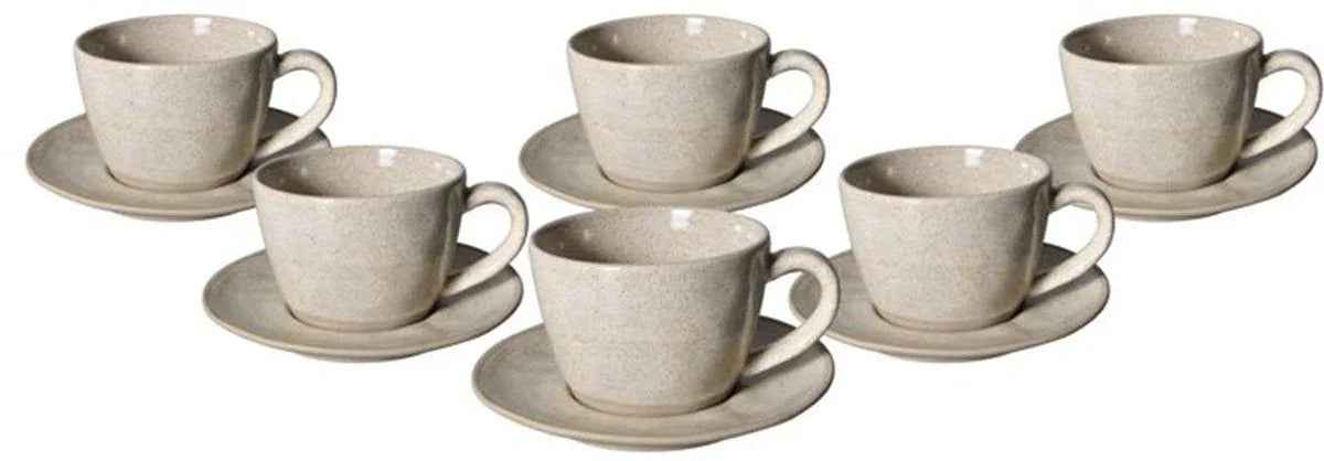 Bricard Albi Koffieset - 12-delig - Lichtgrijs - Koffie Kopjes en Schoteltjes - TEKZEN