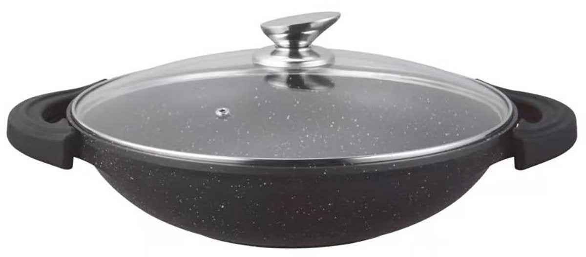 Kadirelli Wokpan met Deksel - 32cm - Zwart - Inductie