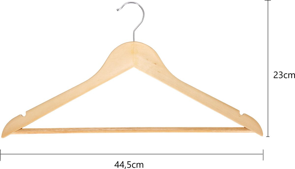 Cheffinger Kledinghanger - 6 Stuks - Hout - Kleerhanger
