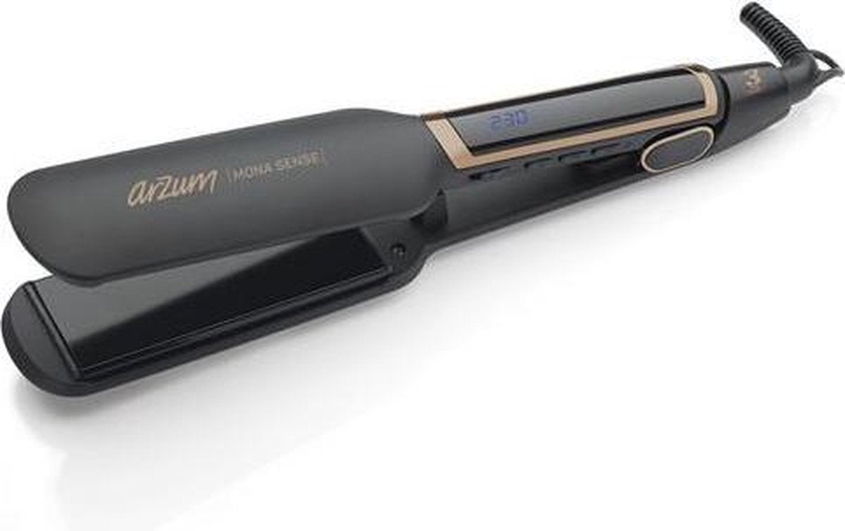 Arzum Mona Sense AR5035 - Brede Stijltang - Zwart - 50W - Led Display - Keratine- en Arganolie Coating