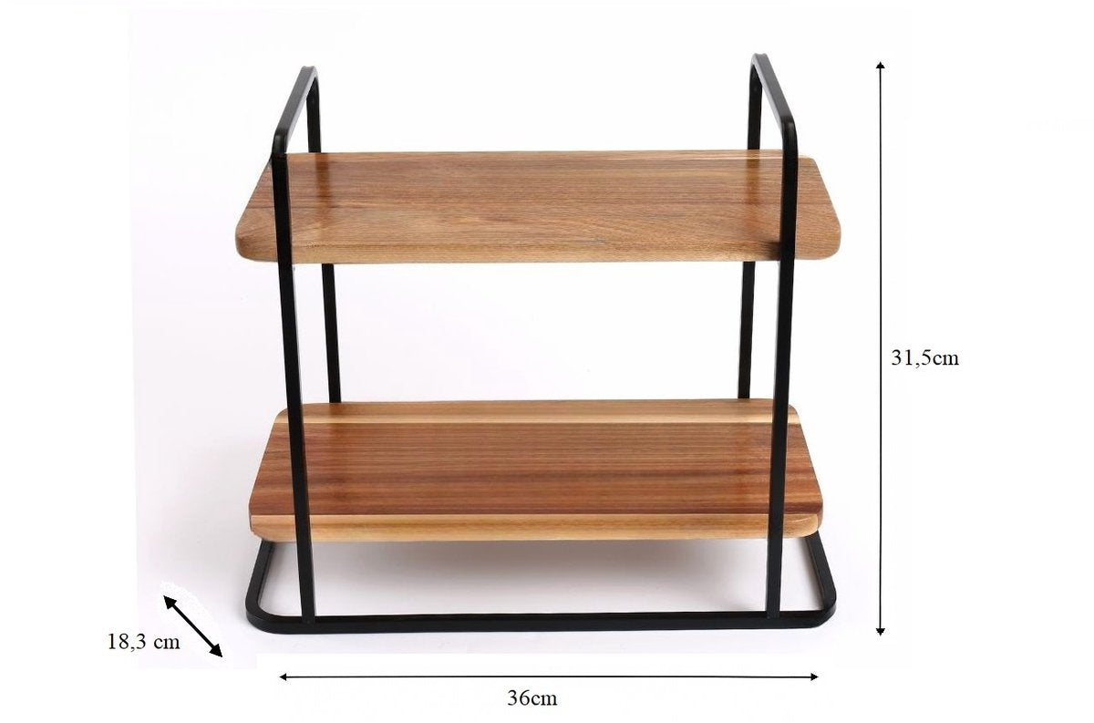 Cheffinger Etagère - 2-laags - Bamboe - Fruitschaal - Fruitmand