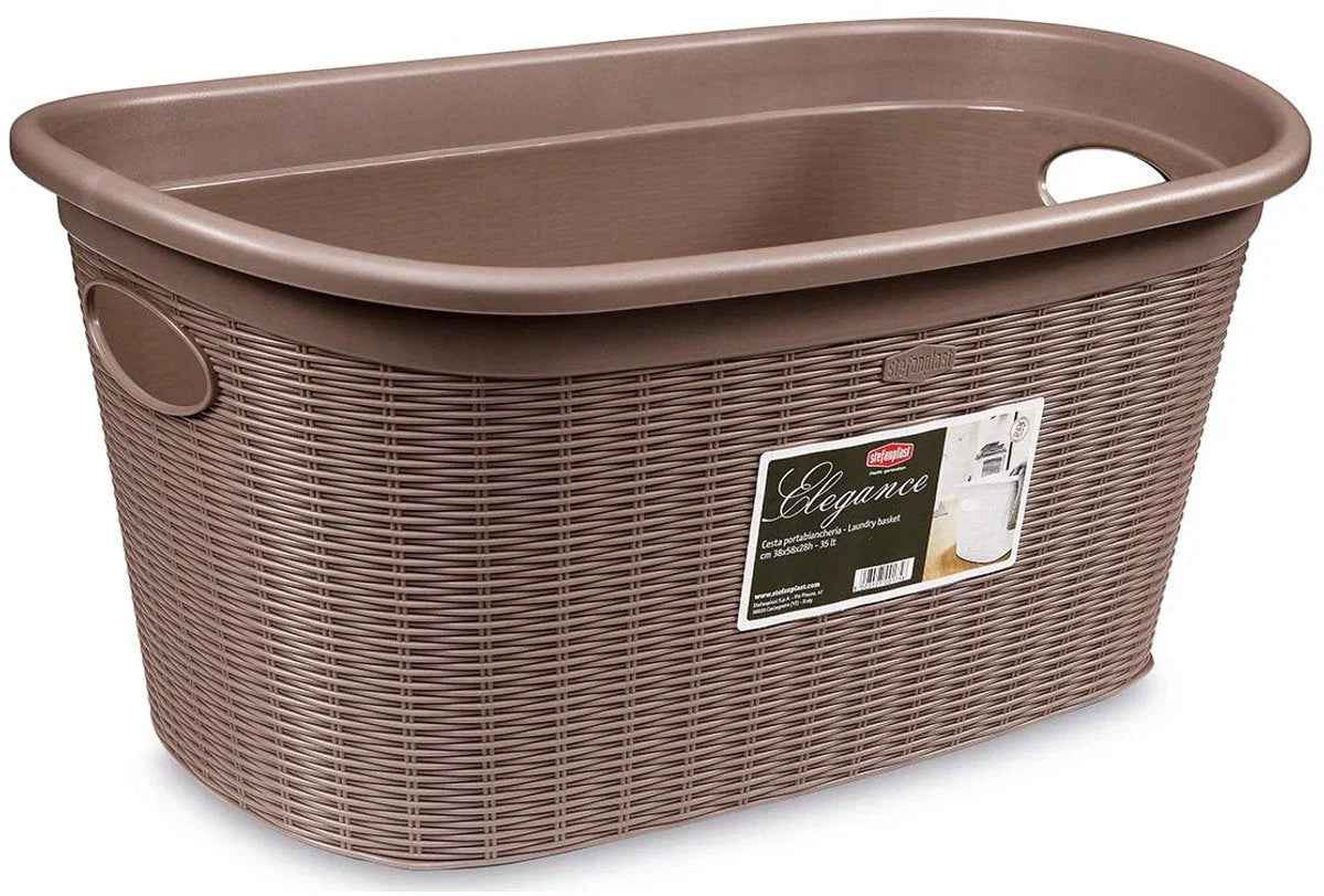 Stefanplast Elegance Wasmand - Taupe - Kunststof - 38x58x28cm - TEKZEN
