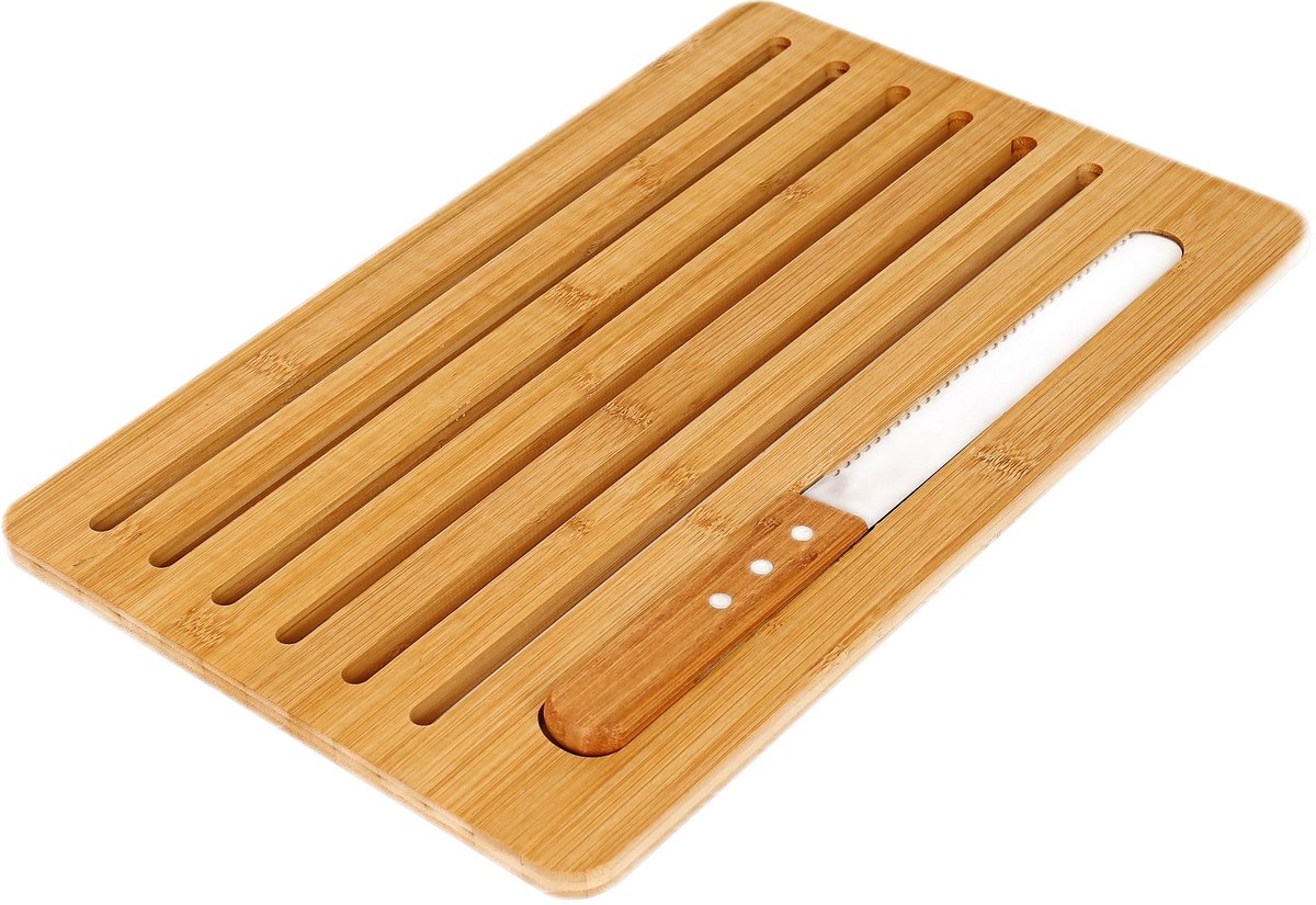 Cheffinger Broodsnijplank incl. Broodmes - 41cm - Bamboe