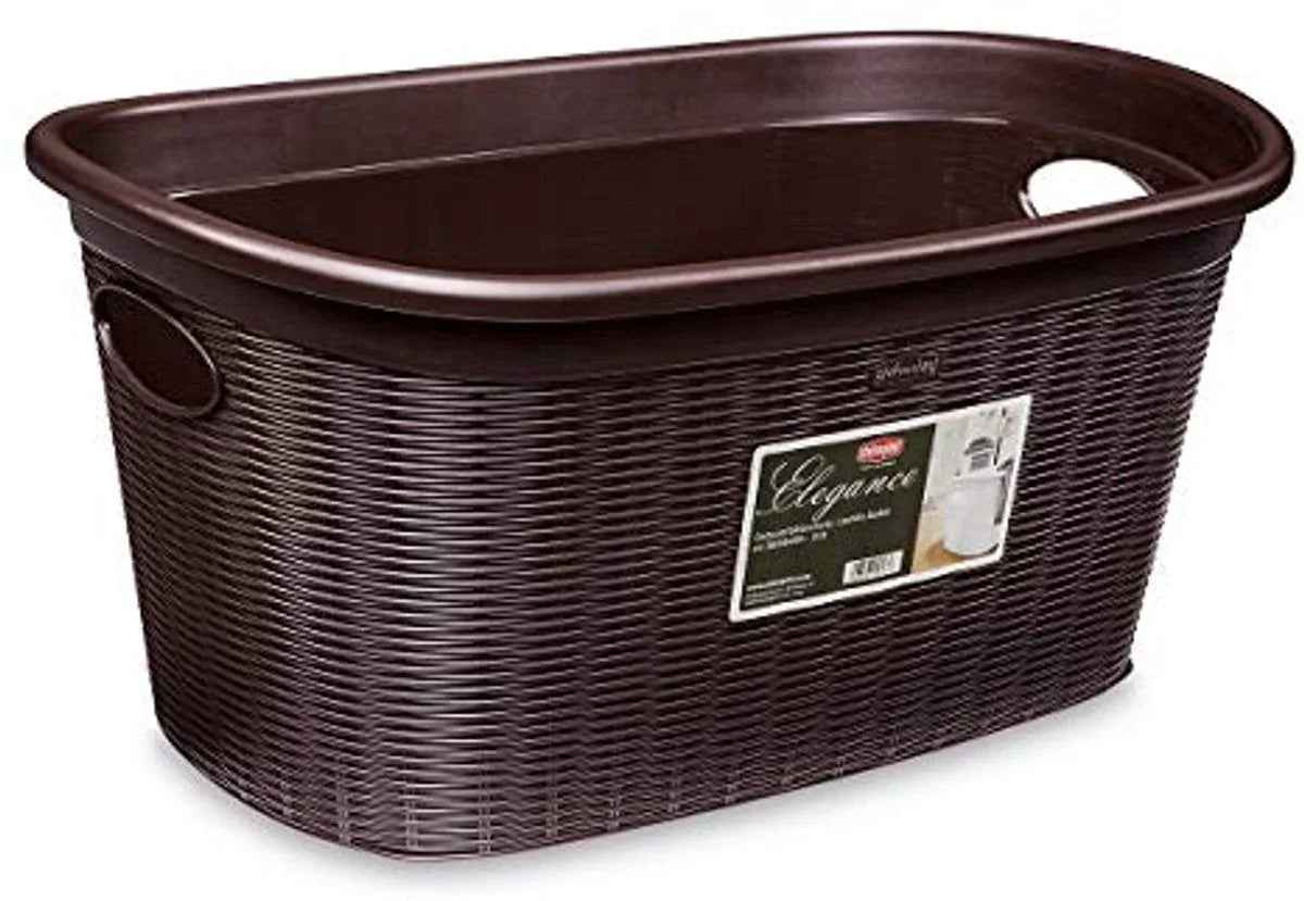 Stefanplast Elegance Wasmand - Bruin - Kunststof - 38x58x28cm - TEKZEN