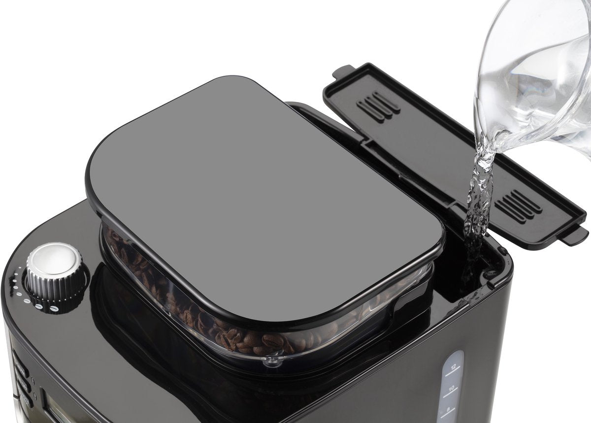 Arzum Brewtime Fresh Grind - Zilver/Zwart - Filterkoffiezetapparaat - Geïntegreerde koffiemolen - 1050W - 1.5 L