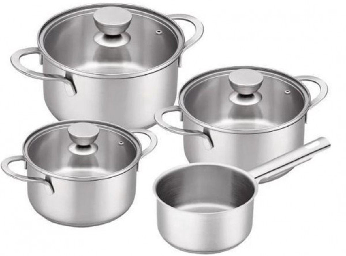 Brabantia Futura Pannenset - 7-delig - Zilver - RVS - Kookpan - Sauspan - Inductie