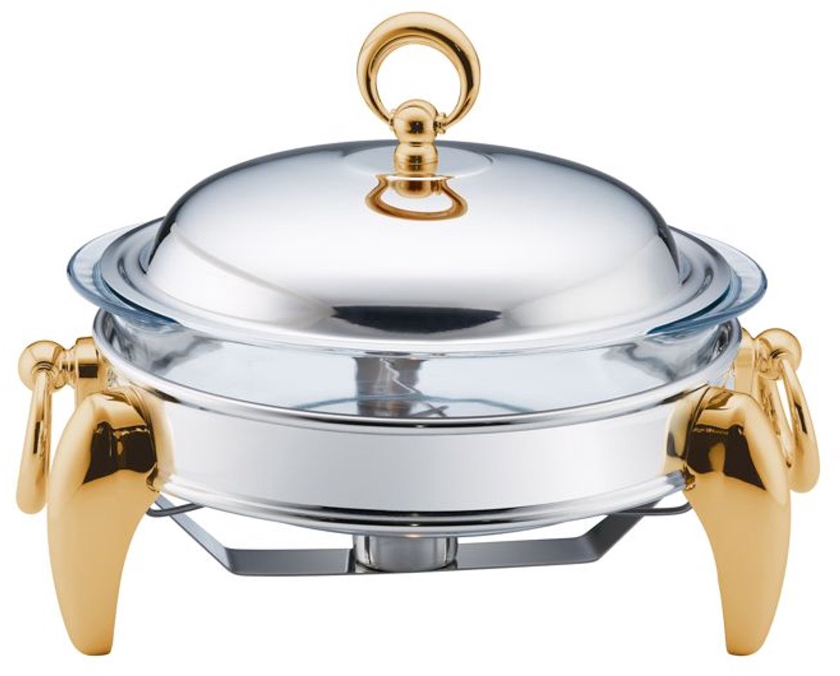 Ferveo Calef Rechaud - 2L - Zilver/Goud - Voedselwarmhouder - Buffetwarmer