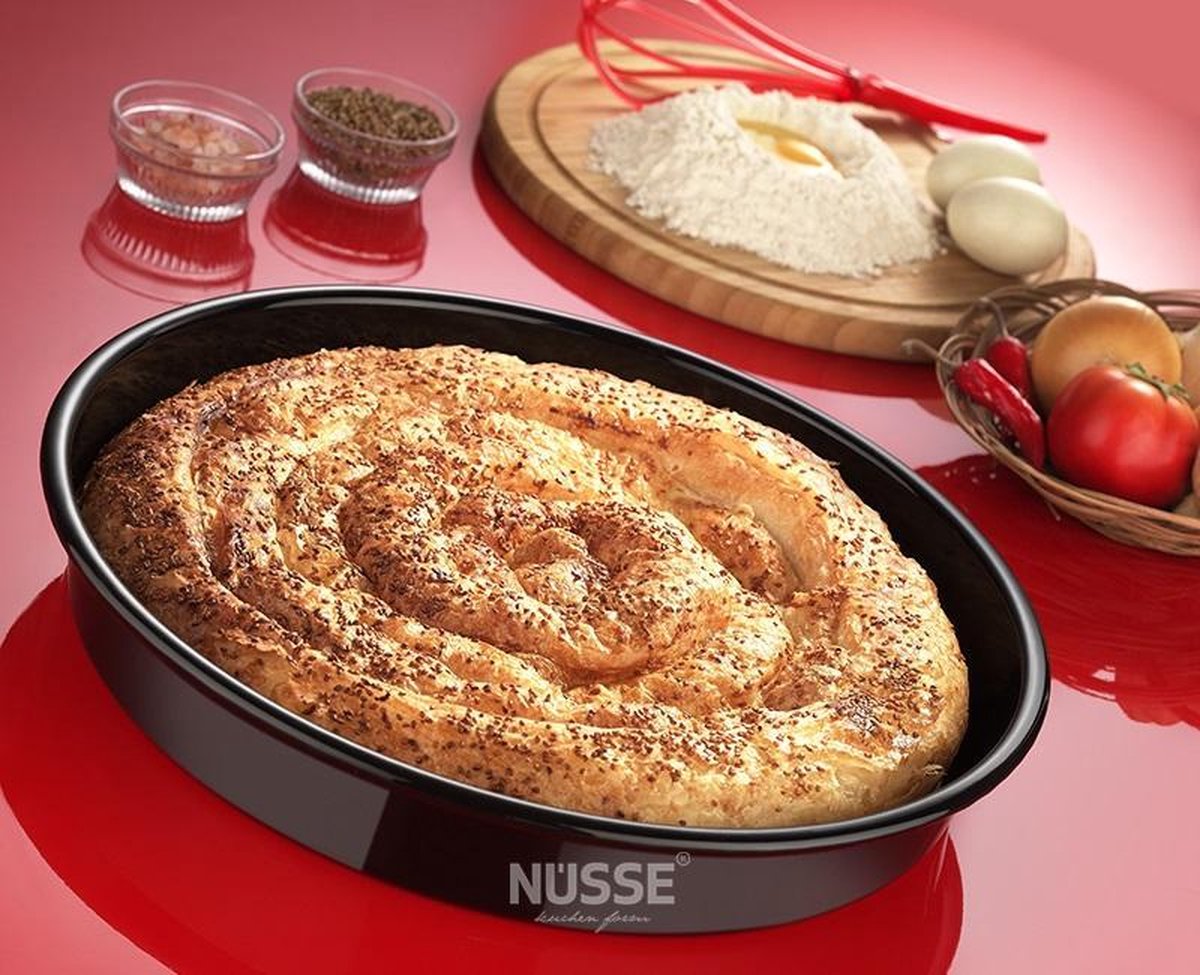 Nusse Ovenschaal 36cm - Ronde Emaille Schaal voor Oven en Grill