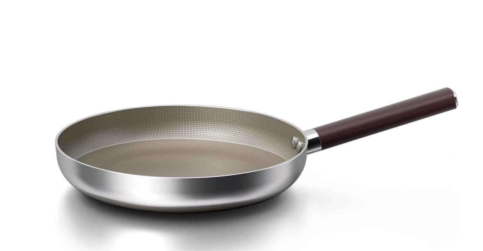 Cheffinger Koekenpannen Set - 3-delig - 20, 24, 28cm - RVS - Inductie - Super Reliëf - Stof-Touch Handgreep met Houtlook