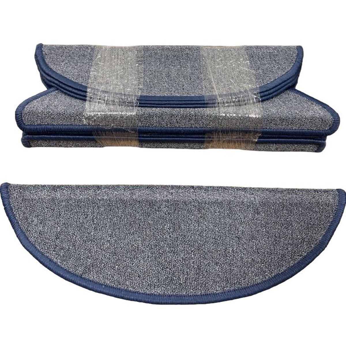 MONOO Trapmatten Set - Blauw - 15 Stuks - 56x17x3cm - Zelfklevende Halve Maantjes voor Trap
