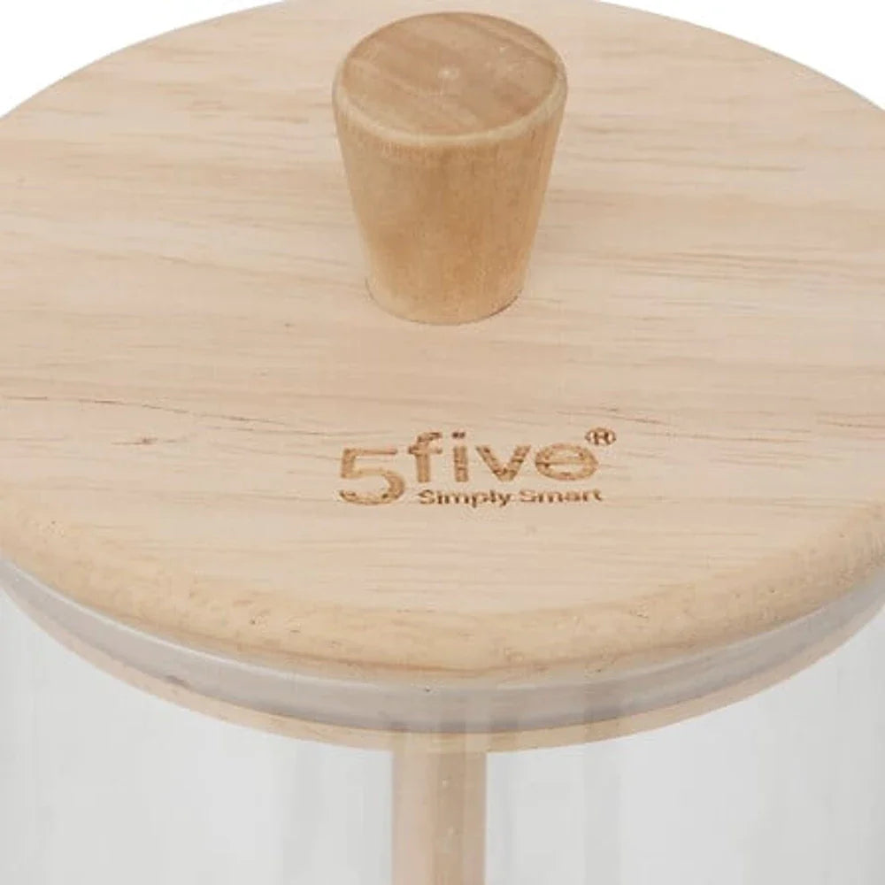 5Five Honingpot incl Lepel - Glas/Bamboe - 400ml