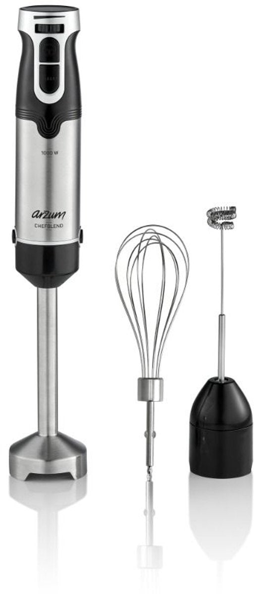 Arzum Chefblend Staafmixer Set | Zwart/Inox - 1000W - Traploze Snelheidsinstelling