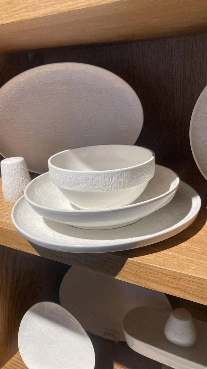 Bricard Valance - Porseleinen Serviesset Set - Dinner Set - 27-Delig - 6 Persoons - Wit