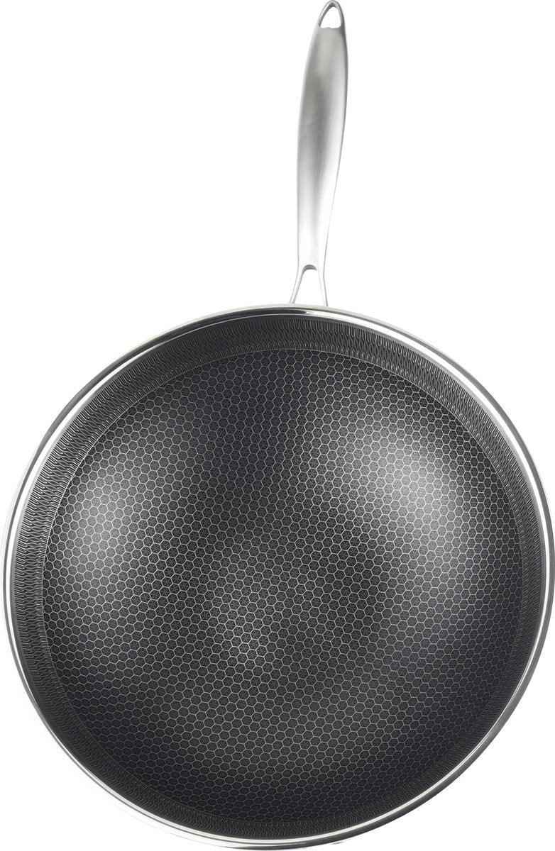 Cheffinger Wokpan - 28cm - RVS - Honingraat - Inductie