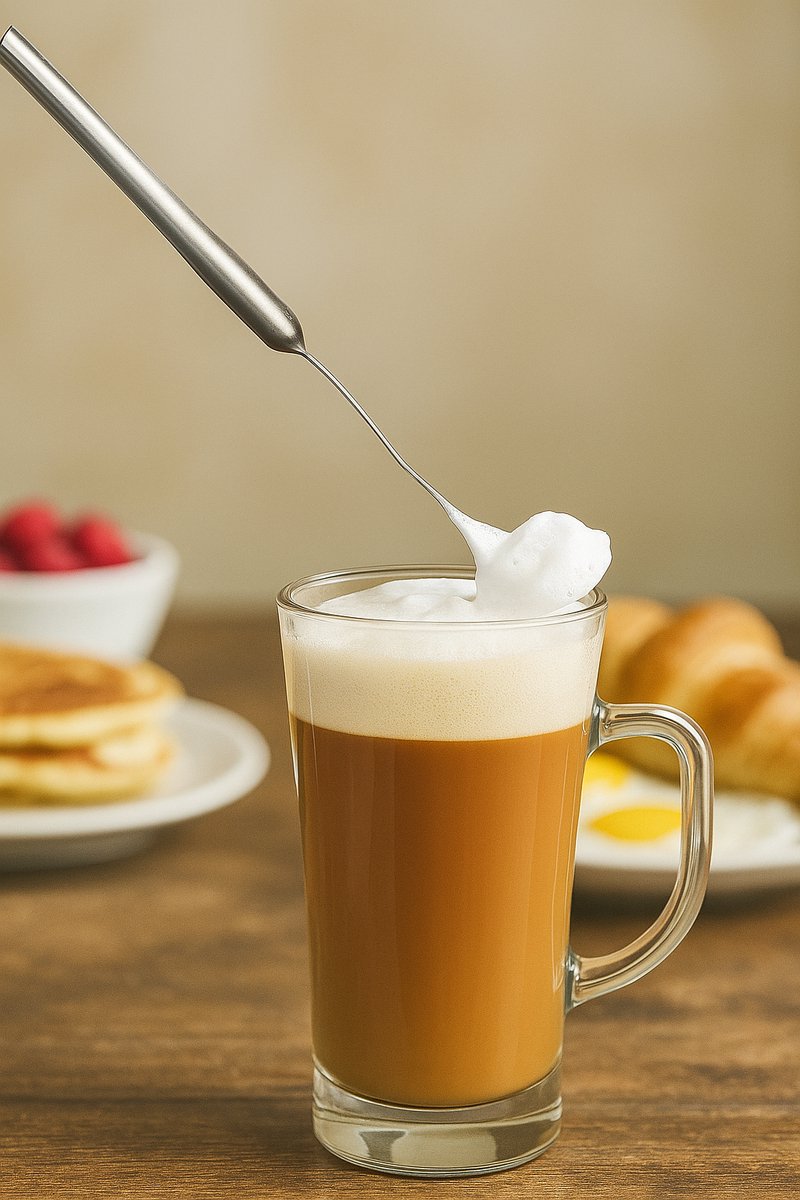 Cheffinger Elektrische Melkopschuimer - Melk Opschuimer - Koffie Mini Mixer - Draadloos op Batterijen - Cappuccino - Matcha - Frappé - Chocolademelk - Shakes - Zilver