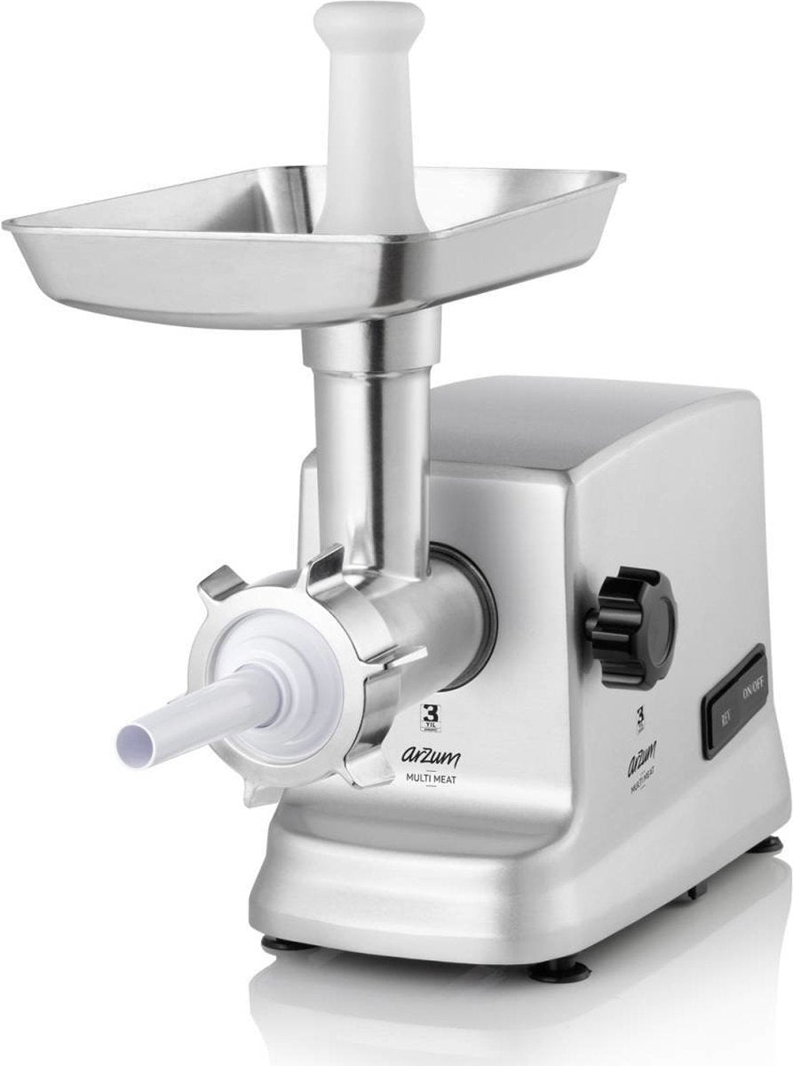 Arzum Multimeat Vleesmolen | RVS - 4 Snijplaten - 2000 W