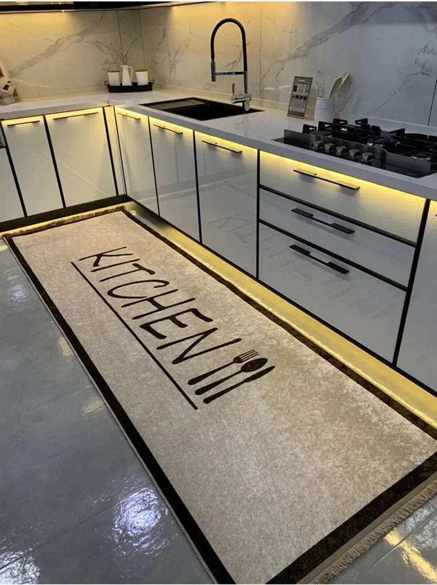 Kadirelli Keukenloper Kitchen - Beige - 80x200 cm - Vloerkleden - Keuken Tapijt - Keukenmat - Loper Tapijt - Loper Vloerkleed
