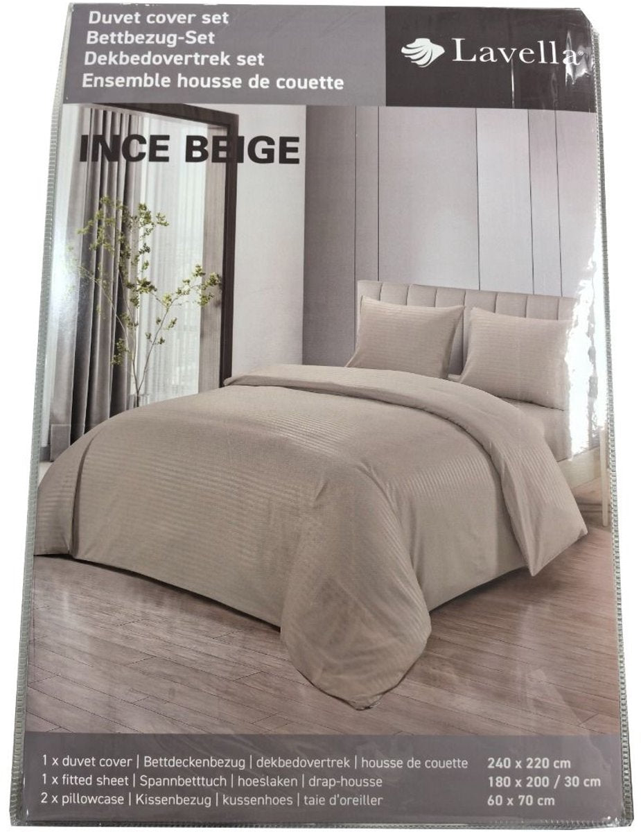 Lavella Ince Dekbedovertrek Set 4-delig - Beige - 240x220cm
