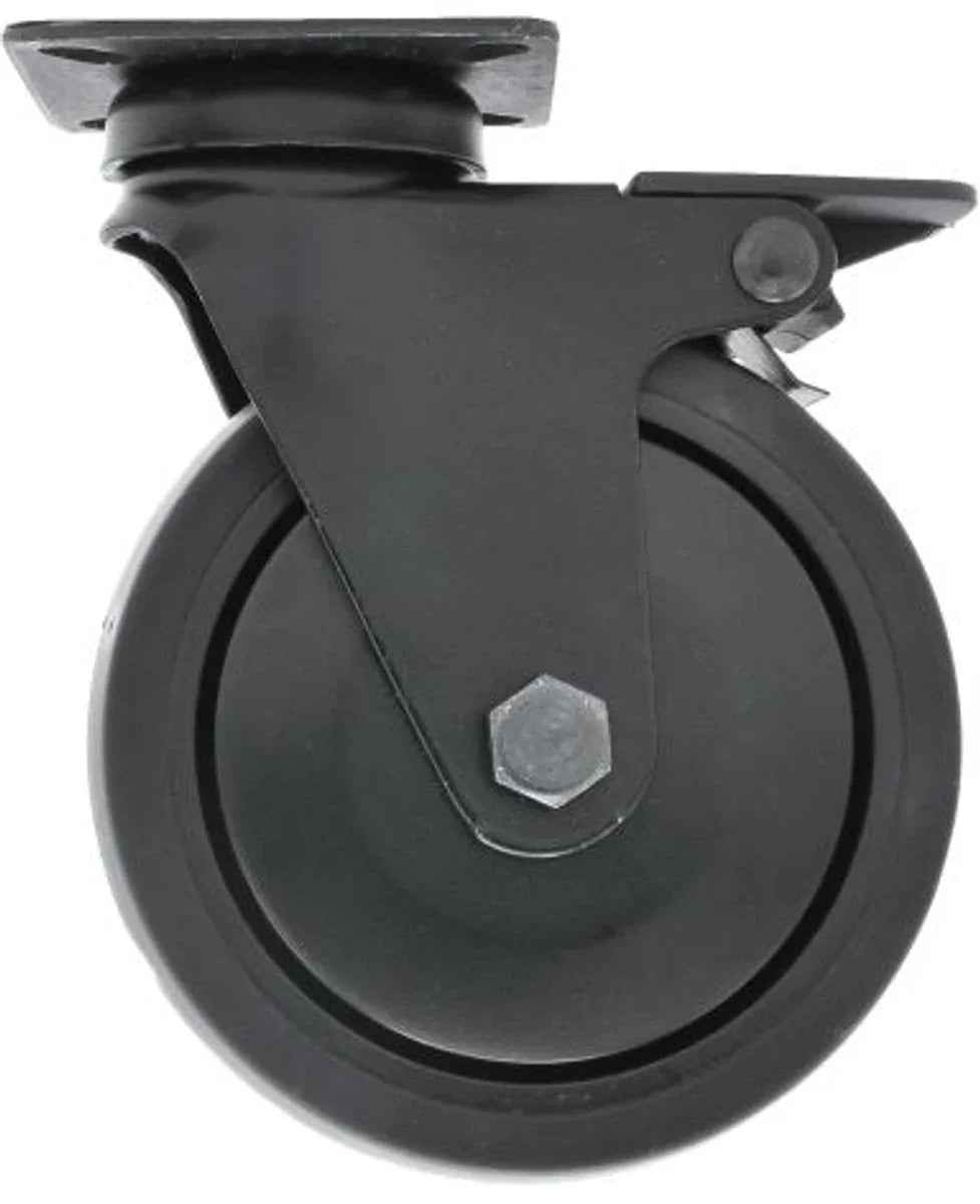 MacLean Zwenkwiel met Rem - Zwart - Rubber - Ø100mm - Draagvermogen 70KG - TEKZEN