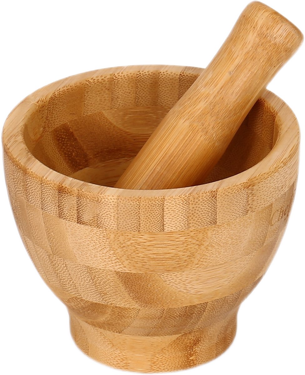 Cheffinger Vijzel en Stamper - Bamboe - 12cm
