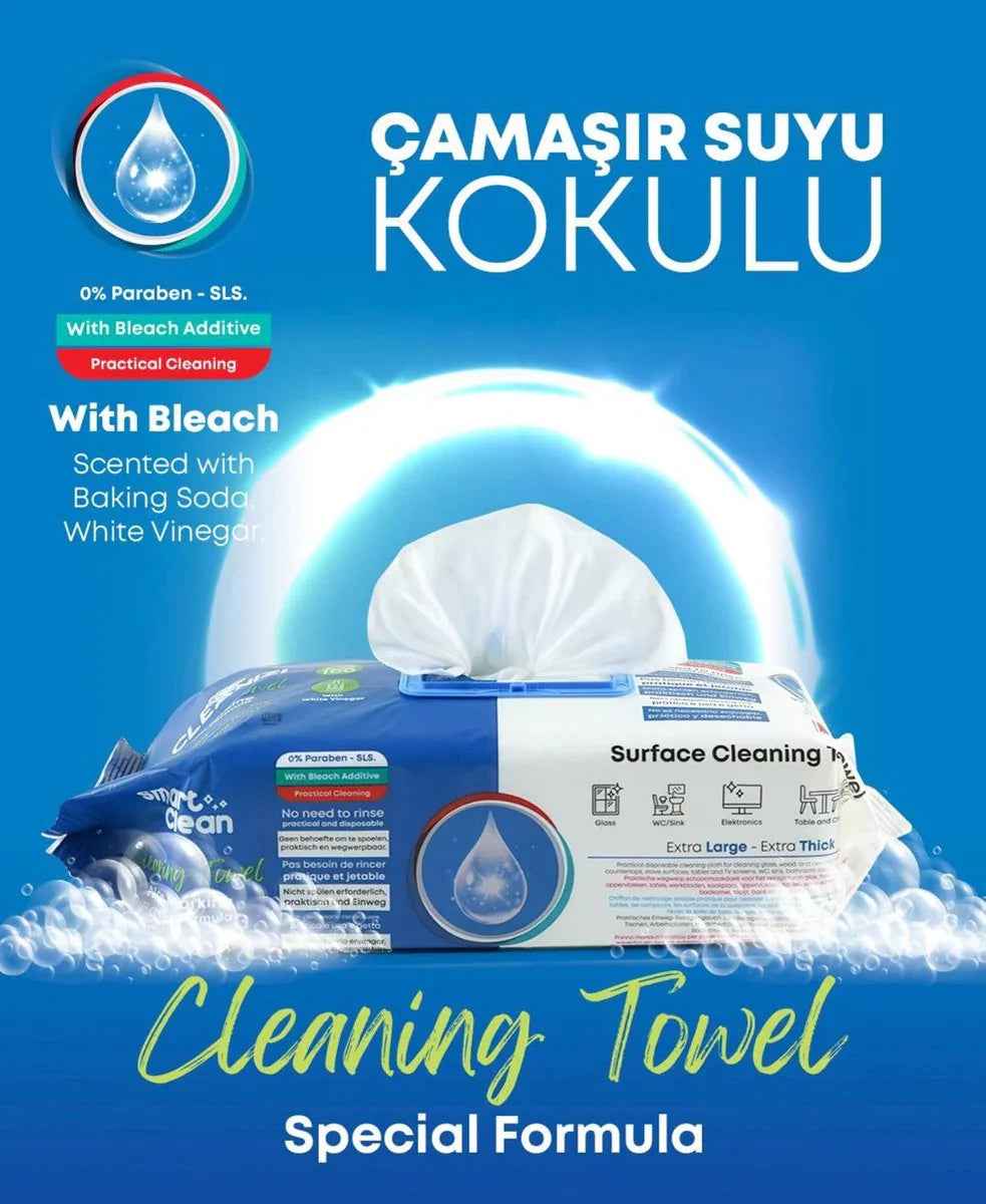Cleanizi Schoonmaakdoekjes – 3 Pak x 100 Stuks - Extra Groot & Dik – Streeploos Schoon – Frisse Geur – 0% Parabenen – Met Bleekmiddel – Multifunctioneel - TEKZEN