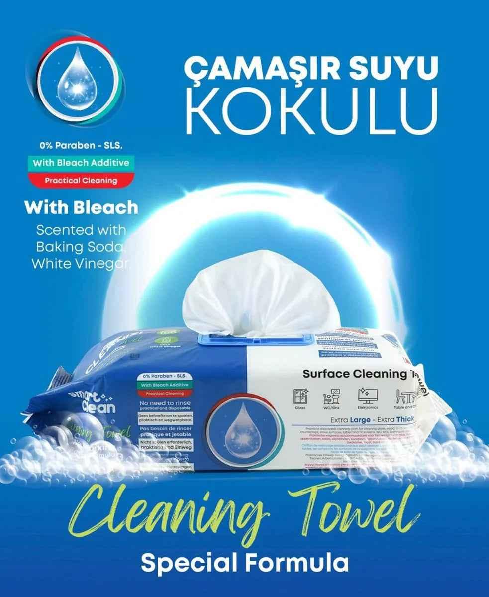 Cleanizi Schoonmaakdoekjes – 3 Pak x 100 Stuks - Extra Groot & Dik – Streeploos Schoon – Frisse Geur – 0% Parabenen – Met Bleekmiddel – Multifunctioneel - TEKZEN