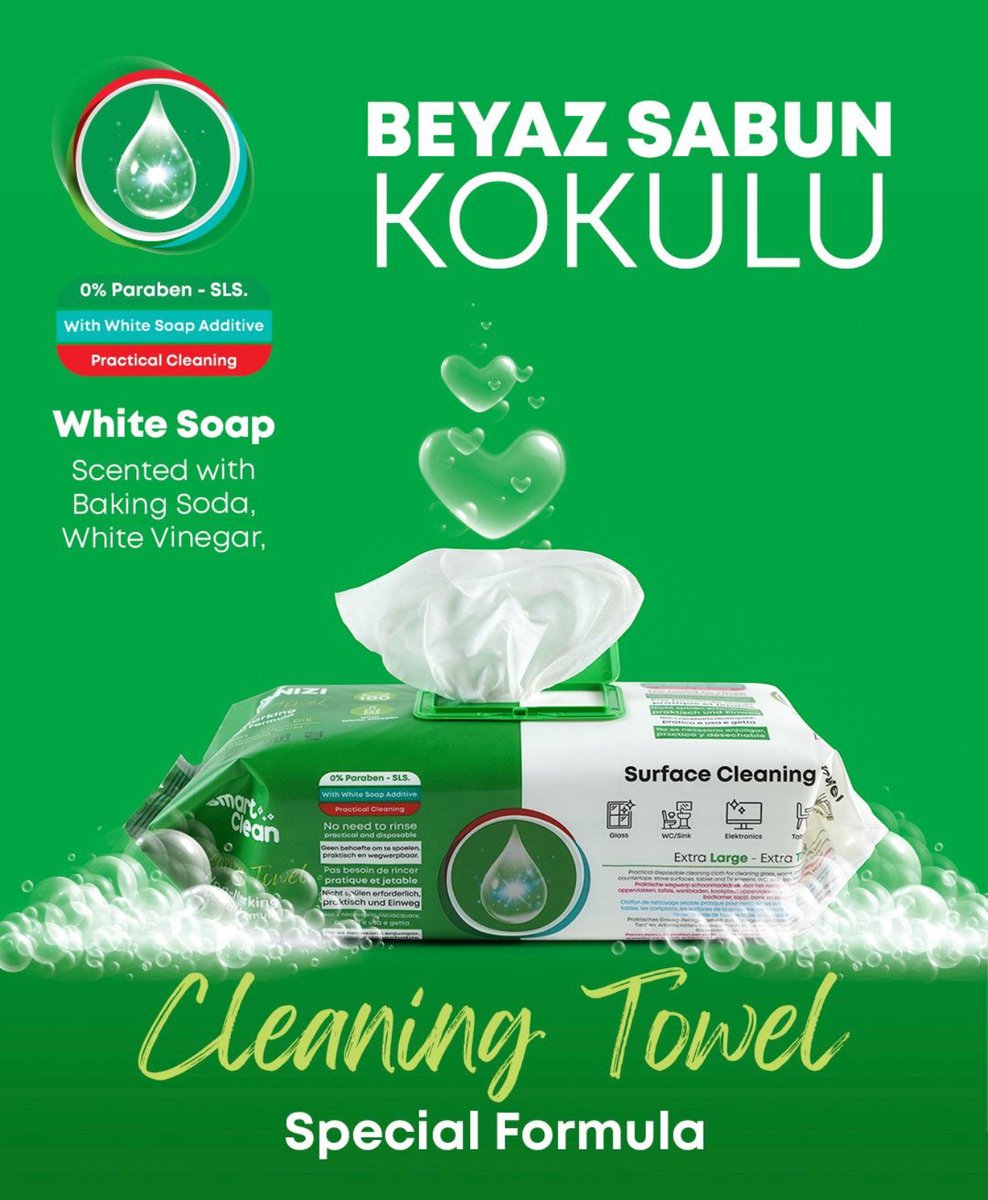 Cleanizi Schoonmaakdoekjes – 3 Pak x 100 Stuks - Extra Groot & Dik – Streeploos Schoon – Frisse Geur – 0% Parabenen – Met Witte Azijn – Multifunctioneel