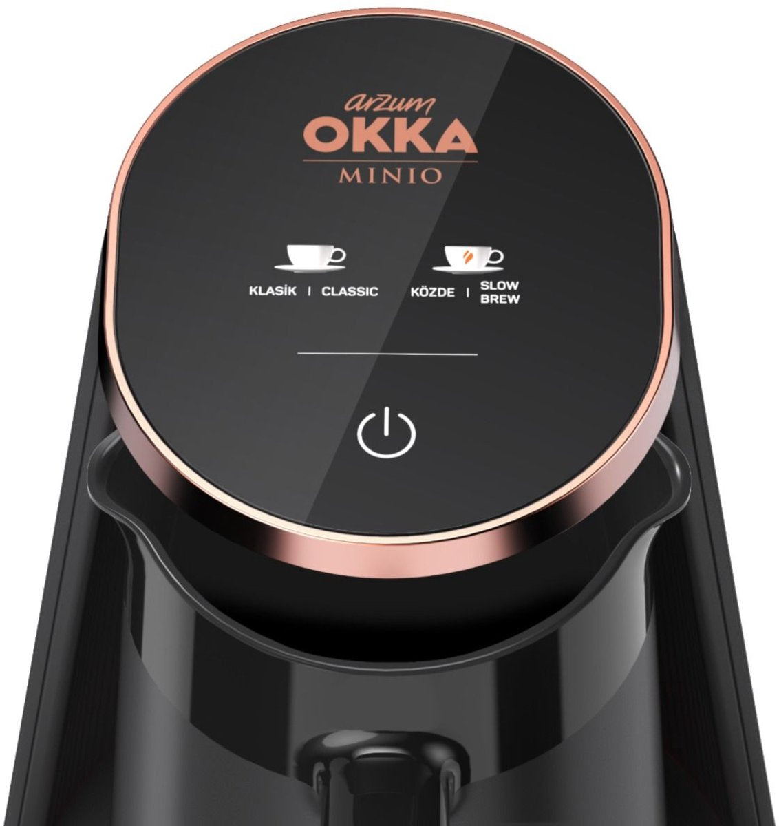 Arzum OKKA New Minio Jet 2 - Turkish Coffee Machine - Black/Copper - Double-Sided Coffee Pot - 1-4 cups - 400W