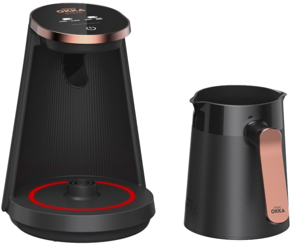 Arzum OKKA New Minio Jet 2 - Turkish Coffee Machine - Black/Copper - Double-Sided Coffee Pot - 1-4 cups - 400W