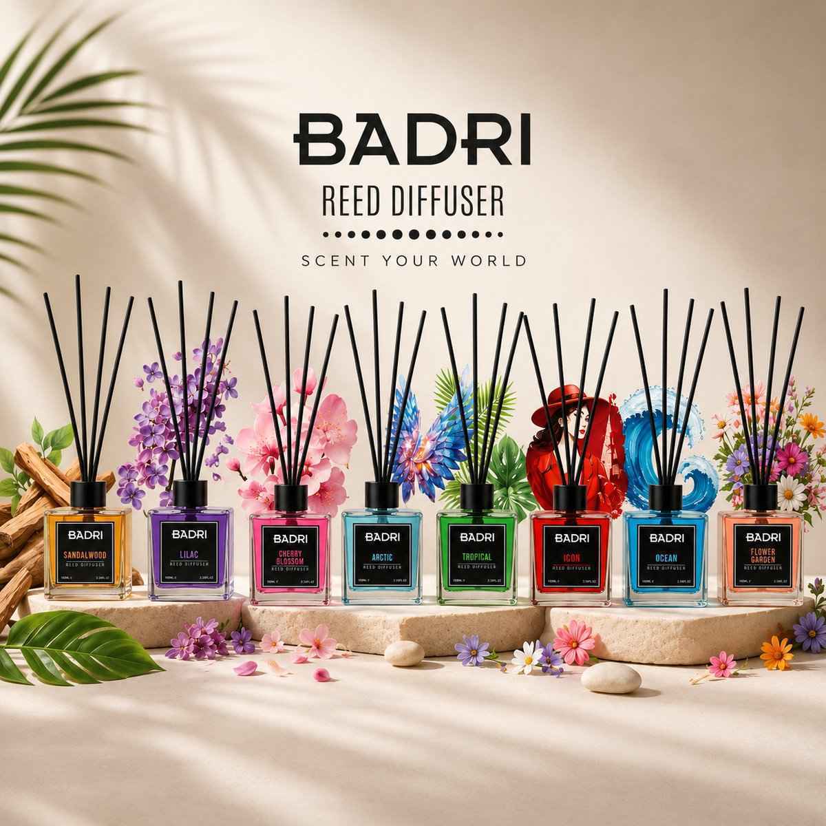 BADRI Geurstokjes Lilac 100ML geurstokjes productafbeelding 3